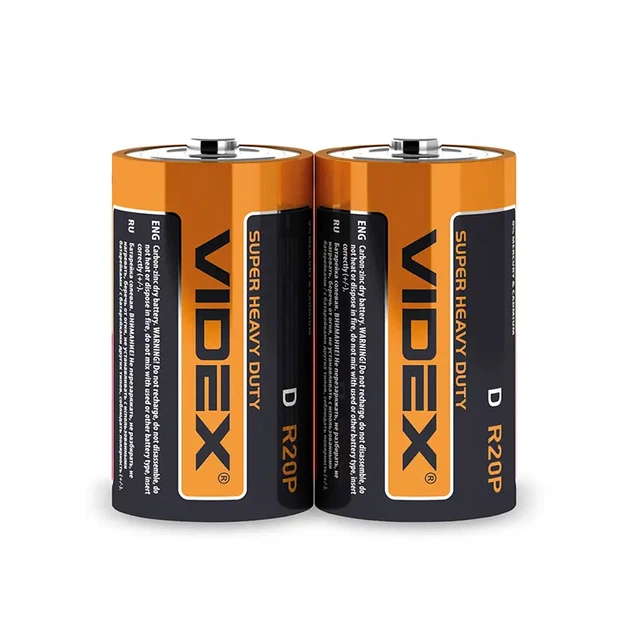 Батарейка Videx R20 2шт shrink - Фото 3 Батарейка Videx R20 2шт shrink - зображення 3