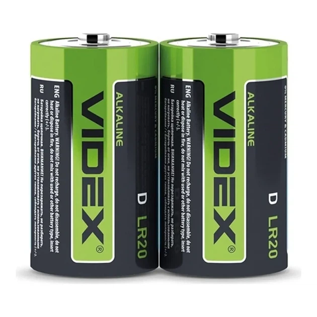 Батарейка Videx LR20 2шт shrink - зображення 2
