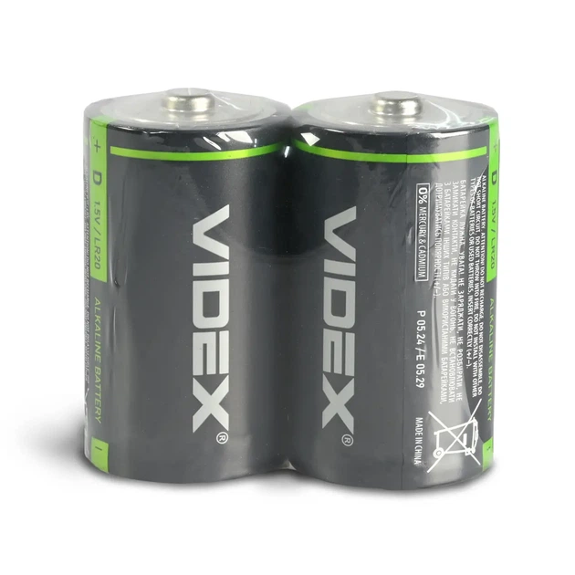 Батарейка Videx LR20 2шт shrink - зображення 4