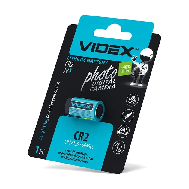 Батарейка Videx CR2 Lithium - Фото 3 Батарейка Videx CR2 Lithium - зображення 3