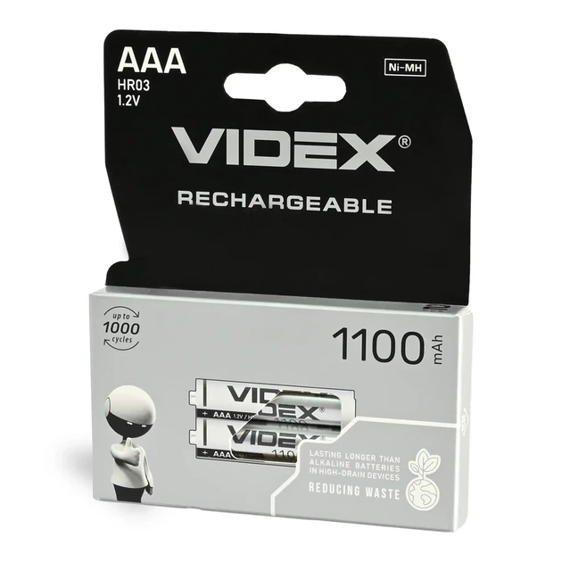Акумулятор VIDEX Ni-MH AAA HR03 1100mAh 2BL - изображение 2