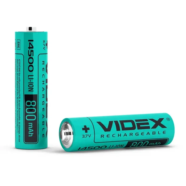 Акумулятор Літієвий Li-ion Videx 14500 800mAh (без захисту) - Фото 2 Акумулятор Літієвий Li-ion Videx 14500 800mAh (без захисту) - изображение 2