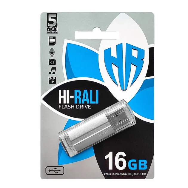 Флешка Hi-Rali 16GB Corsair срібло - Фото 2 Флешка Hi-Rali 16GB Corsair срібло - изображение 2