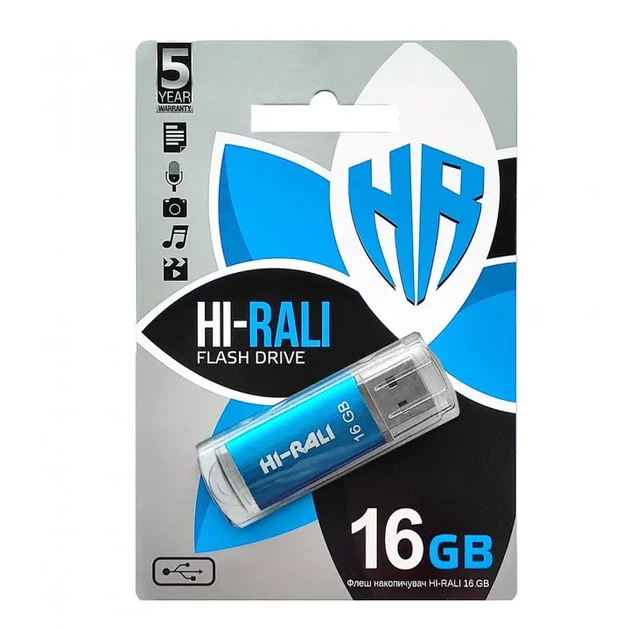 Флешка Hi-Rali 16GB Rocket синій - изображение 2