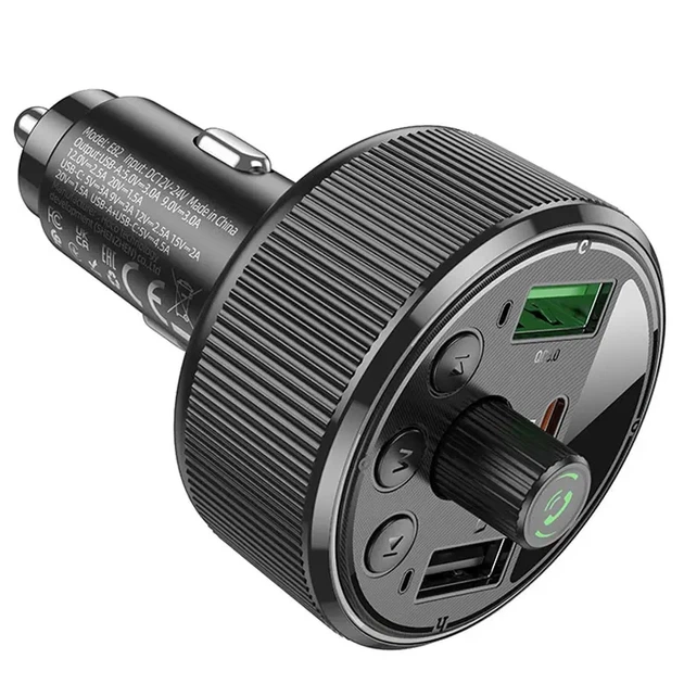 FM-модулятор HOCO E82 Guerrero PD30W QC3.0 Gray - изображение 5
