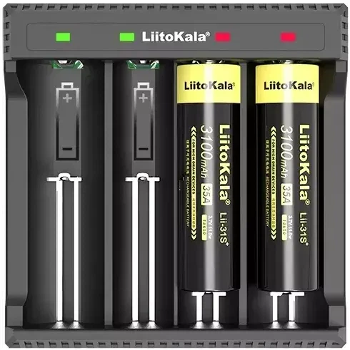 Зарядне LiitoKala Lii-L4 для 1-4 елементів 10440-26650 Li-Ion від USB - Фото 2 Зарядне LiitoKala Lii-L4 для 1-4 елементів 10440-26650 Li-Ion від USB - изображение 2