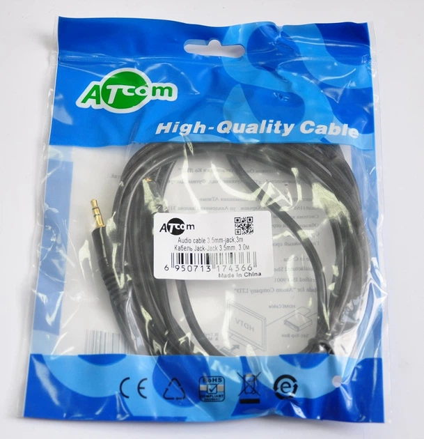 Кабель ATCOM Jack - Jack 3м 17436 - Фото 3 Кабель ATCOM Jack - Jack 3м 17436 - изображение 3