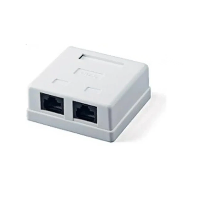 Розетка ATCOM UTP 8P8C RJ45 2 порти накладна біла 15254 - Фото 1 Розетка ATCOM UTP 8P8C RJ45 2 порти накладна біла 15254 - изображение 1