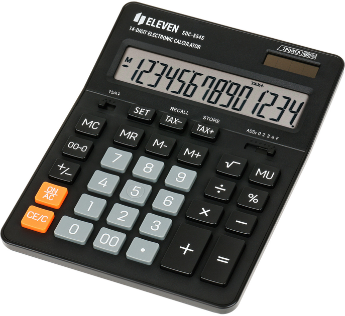 Калькулятор Eleven 14-розрядний Black (SDC-554S) - зображення 1