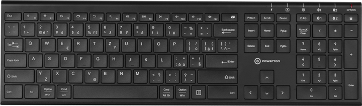 Klawiatura bezprzewodowa Powerton UltraSlim Multi-Device Bluetooth Black (WPKBUS-B CZSK) - obraz 1
