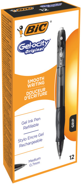 Набір гелевих ручок BIC Gelocity Original 12 шт Чорних (3086126600659) - зображення 1