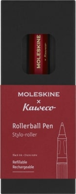Ручка-ролер Moleskine x Kaweco Чорна 0.7 мм Червоний корпус (8056598854886) - зображення 4