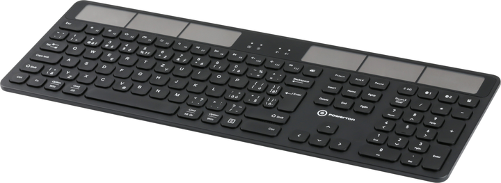 Klawiatura bezprzewodowa Powerton SolarSlim Multi-Device Bluetooth Black (WPKBSS-B CZSK) - obraz 4