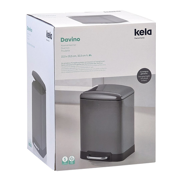 Відро для сміття Kela Davino чорне 6 л (4025457229756) - зображення 6