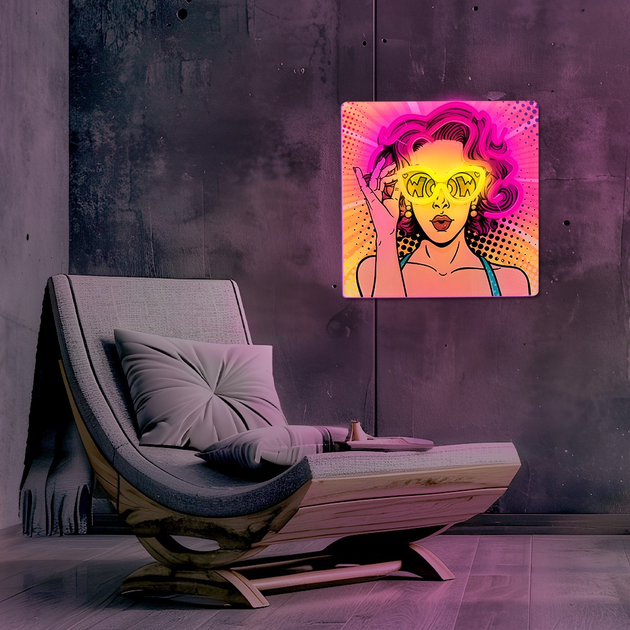 Dekoracyjny neon LED szyld Forever Light POWER WOMAN 32 x 32 cm (RTV100307) - obraz 5