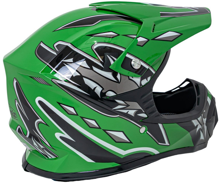 Kask Motocyklowy Enduro Zielony rozmiar S (5903864984248) - obraz 3