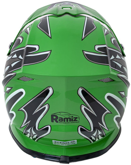 Kask Motocyklowy Enduro Zielony rozmiar S (5903864984248) - obraz 6