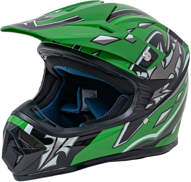 Kask Motocyklowy Enduro Zielony rozmiar L (5903864984224) - obraz 2