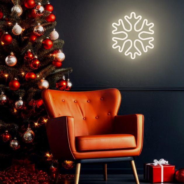 Декоративна неонова LED вивіска Forever Light CHRISTMAS SNOWFLAKE 30 x 30 см (RTV100260) - зображення 5