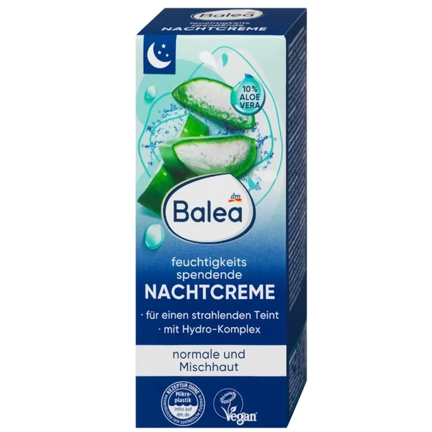 Ночной увлажняющий крем для лица Balea nachtecreme с 10% алоэ вера, 50 мл - изображение 3