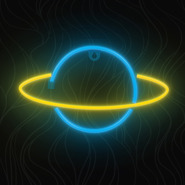 Dekoracyjny neon LED szyld Forever Light SATURN 30 x 17.5 cm (RTV100228) - obraz 2