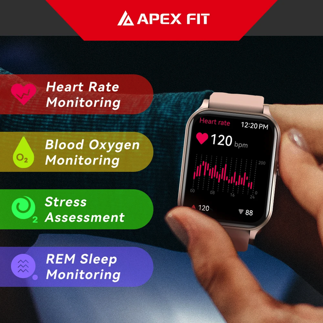 Смарт часы женские Apex Fit M03 Gold (звонки, пульсометр, оксиметр) - Фото 6 Смарт часы женские Apex Fit M03 Gold (звонки, пульсометр, оксиметр) - изображение 6