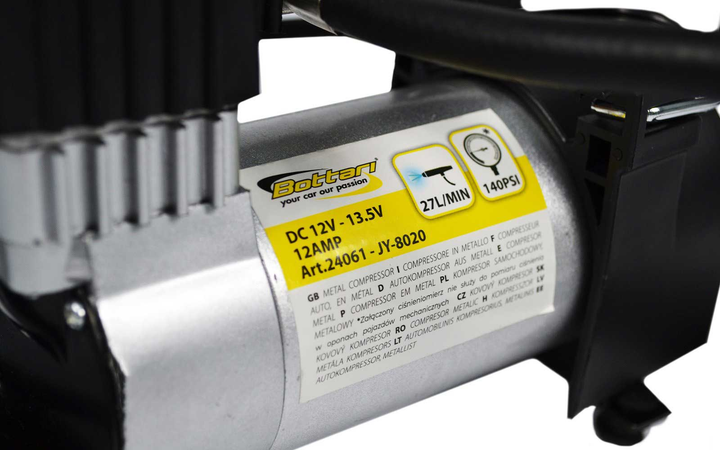 Компресор автомобільний  з манометром Bottari BIG TIRE B12V-140 PSI 12A (8052194240610) - зображення 4