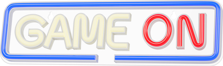 Декоративна неонова LED вивіска Forever Light PLEXI LED GAME ON 40 x 12 см (RTV100546) - зображення 1