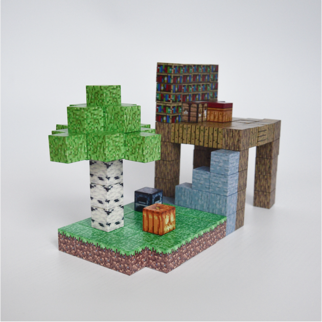 Магнитный конструктор Minecraft Майнкрафт Дом в джунглях 128 блоков 6 случайных фигурок - Фото 2 Магнитный конструктор Minecraft Майнкрафт Дом в джунглях 128 блоков 6 случайных фигурок - изображение 2