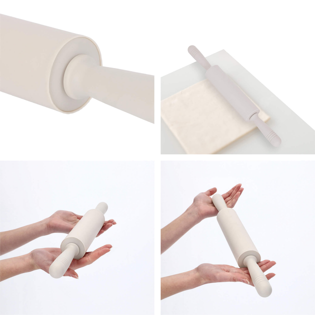Wałek do ciasta Kadax silikonowy kremowy 43.5 cm (5903699416297) - obraz 3