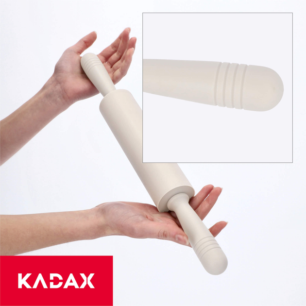 Wałek do ciasta Kadax silikonowy kremowy 43.5 cm (5903699416297) - obraz 4