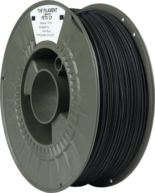 Filament do drukarek 3D Spectrum PETG CF 1.75 mm 1 kg Black (TF-24108) - obraz 2