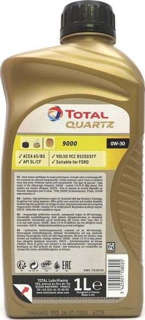 Olej silnikowy Total Quartz 9000 Energy 0W30 1 l (3425901108025) - obraz 3