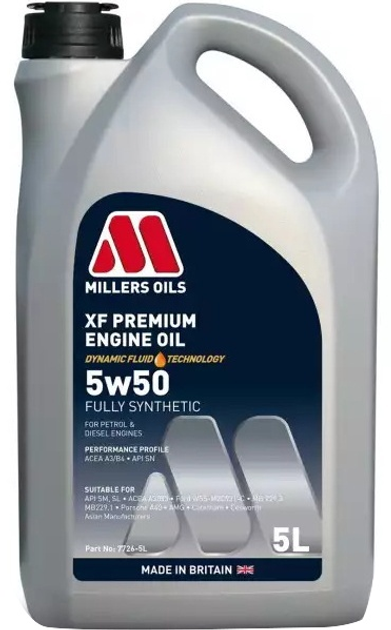 Olej silnikowy Millers Oils XF Premium 5W50 5 l (5024081772651) - obraz 1