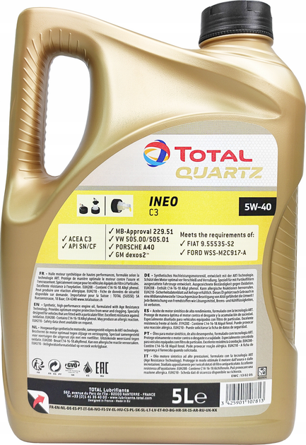 Olej silnikowy Total Quartz Ineo C3 5W40 5 l (3425901026268) - obraz 2