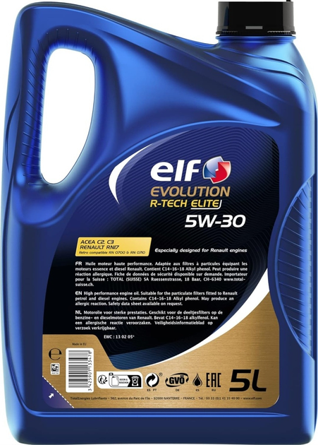 Моторне масло Elf Evolution R-Tech Elite 5W30 5 л (3425901133478) - зображення 2
