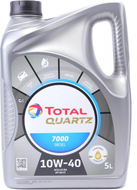 Моторне масло Total Quartz 7000 Diesel 10W40 5 л (3425900000887) - зображення 2