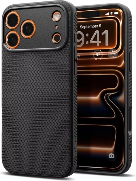 Etui plecki Spigen Liquid Air do Apple iPhone 17 Pro Matte Black (8800283314632) - obraz 4