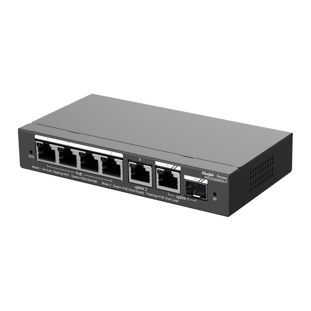 Коммутатор 6 портов управляемый Ruijie RG-ES206GS-P PoE - изображение 2