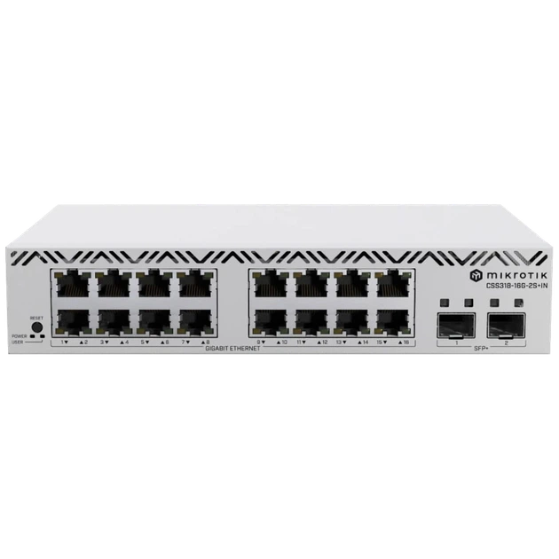 Комутатор MikroTik CSS318-16G-2S+IN керований 16 портів - Фото 1 Комутатор MikroTik CSS318-16G-2S+IN керований 16 портів - зображення 1