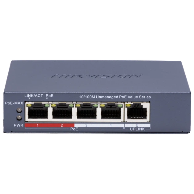 Коммутатор PoE Hikvision DS-3E0105P-E/M(C) неуправляемый 4 порта - Фото 1 Коммутатор PoE Hikvision DS-3E0105P-E/M(C) неуправляемый 4 порта - изображение 1