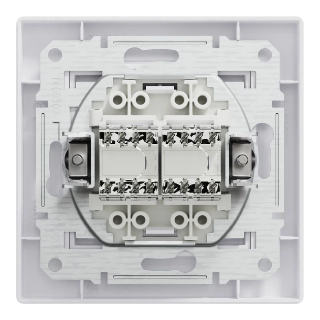 Розетка комп'ютерна подвійна біла Schneider Electric Asfora EPH4400121 RJ45 5e - зображення 2