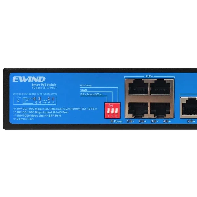 Коммутатор PoE Ewind EW-S1907CG-AP неуправляемый 7 портов - изображение 3