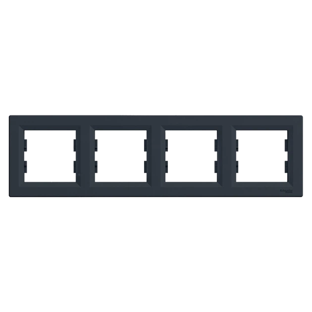 Рамка 4-поста антрацит горизонтальная Schneider Electric Asfora EPH5800471 - Фото 1 Рамка 4-поста антрацит горизонтальная Schneider Electric Asfora EPH5800471 - изображение 1