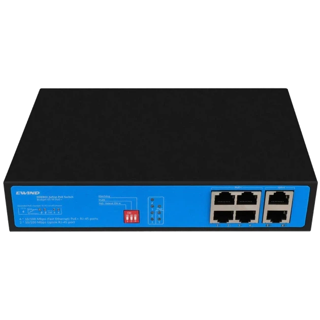 Коммутатор PoE Ewind EW-S1906CF-AP неуправляемый 6 портов - Фото 2 Коммутатор PoE Ewind EW-S1906CF-AP неуправляемый 6 портов - изображение 2