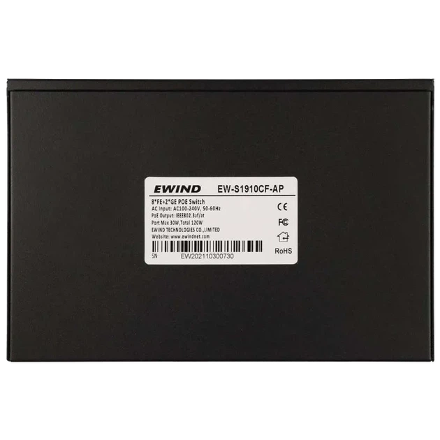 Коммутатор PoE Ewind EW-S1910CF-AP неуправляемый 10 портов - Фото 5 Коммутатор PoE Ewind EW-S1910CF-AP неуправляемый 10 портов - изображение 5