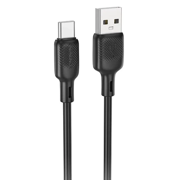 Кабель BOROFONE BX113 USB - Type-C Lenny silicone 3A 2m black - изображение 7