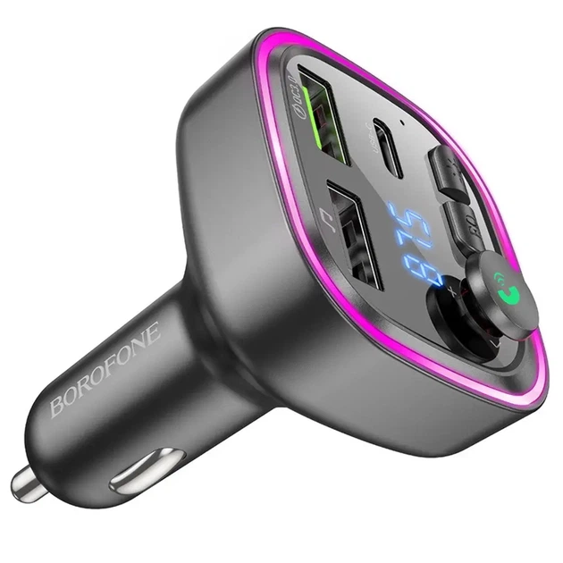 FM-модулятор BOROFONE BC48 Broad 2USB, type-C, QC3.0 18W, TF microSD, BT5.0, handsfree чорний - Фото 7 FM-модулятор BOROFONE BC48 Broad 2USB, type-C, QC3.0 18W, TF microSD, BT5.0, handsfree чорний - зображення 7