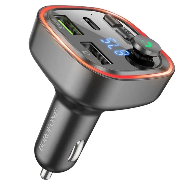 FM-модулятор BOROFONE BC48 Broad 2USB, type-C, QC3.0 18W, TF microSD, BT5.0, handsfree чорний - Фото 8 FM-модулятор BOROFONE BC48 Broad 2USB, type-C, QC3.0 18W, TF microSD, BT5.0, handsfree чорний - зображення 8