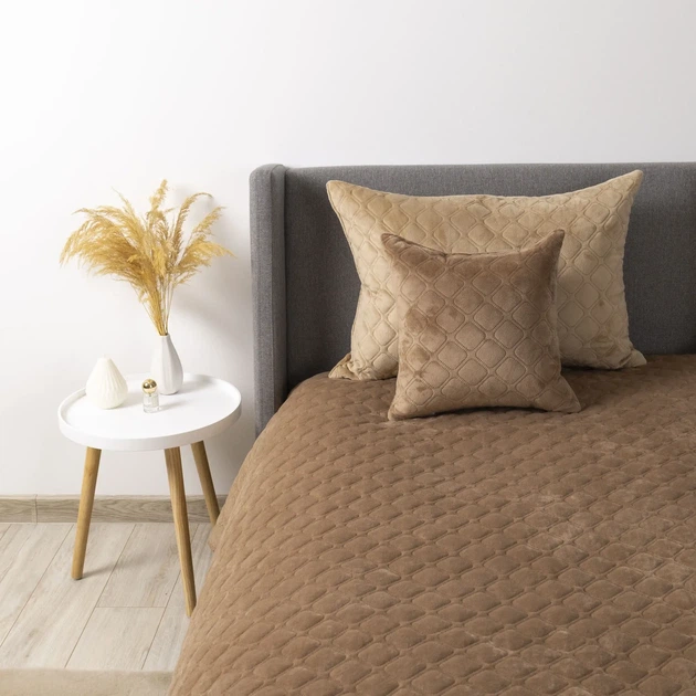 Покрывало ТЕП "VELOUR" Капучино/Ромб круглый, 240x260 - изображение 5